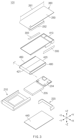 Exploded view of internal components, drawing sheet 3 from US 2026/0238710 A1