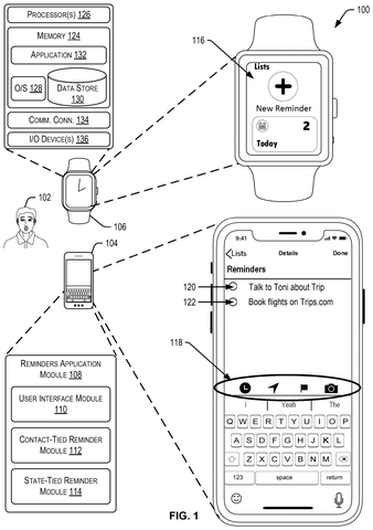 Devices connected for reminder syncing, drawing sheet 1 from US 2026/0238716 A1