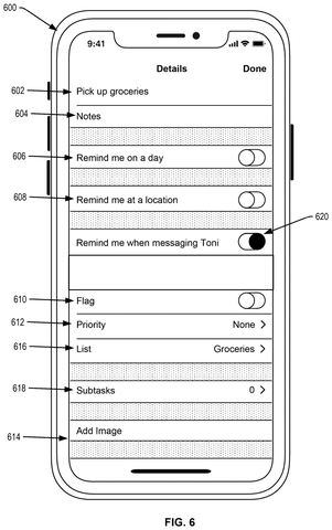 Detailed reminder configuration menu, drawing sheet 6 from US 2026/0238716 A1