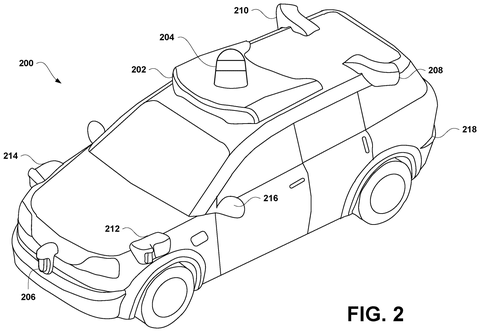 Autonomous vehicle with exterior sensors, drawing sheet 2 from US 2026/0238743 A1