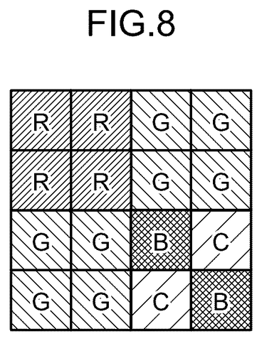 Color filter pixel arrangement grid, drawing sheet 8 from US 2026/0238888 A1
