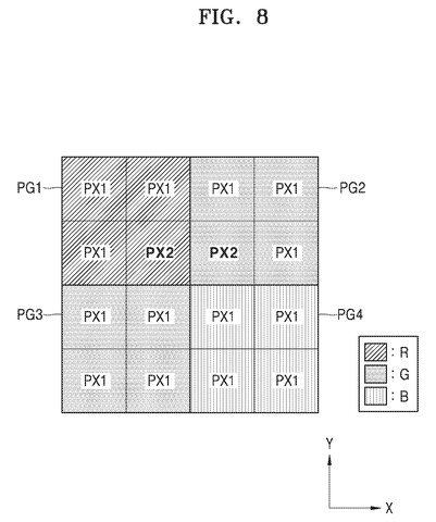 Color filter pixel arrangement variant, drawing sheet 8 from US 2026/0238894 A1