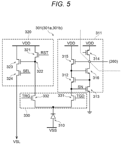 Pixel circuit schematic diagram, drawing sheet 5 from US 2026/0238896 A1