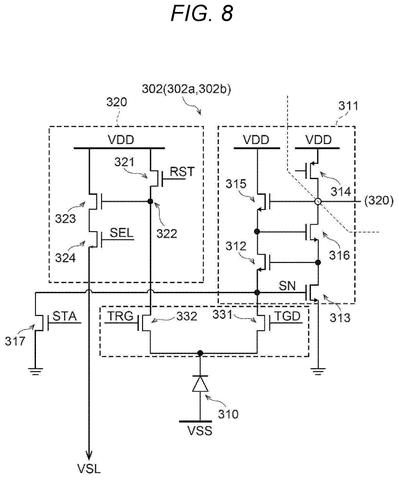 Alternative pixel circuit schematic, drawing sheet 8 from US 2026/0238896 A1