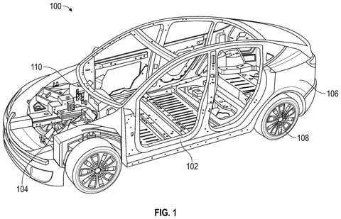 Vehicle chassis structural frame, drawing sheet 1 from US 2026/0241319 A1