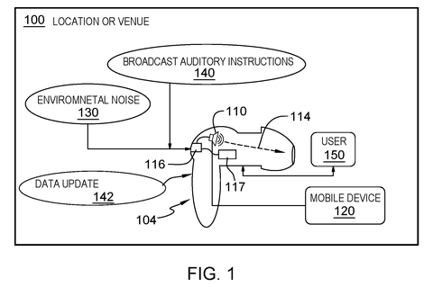 Smart earpiece processing public announcements, drawing sheet 1 from US 2026/0243579 A1