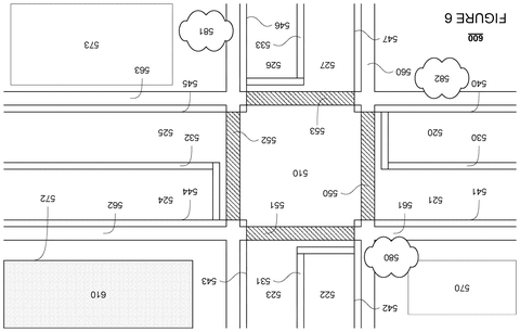 Overhead map with a building obstruction, drawing sheet 8 from US 2026/0243892 A1