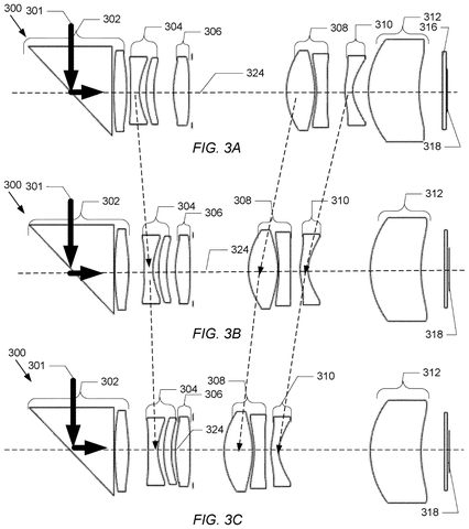 Lens positions during optical zoom, drawing sheet 3 from US 2026/0244001 A1