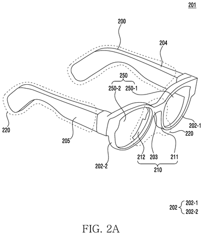 Assembled perspective view of glasses, drawing sheet 2 from US 2026/0244015 A1