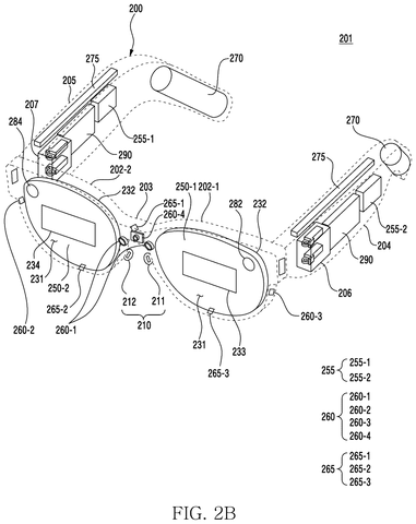 Exploded view of smart glasses, drawing sheet 3 from US 2026/0244015 A1