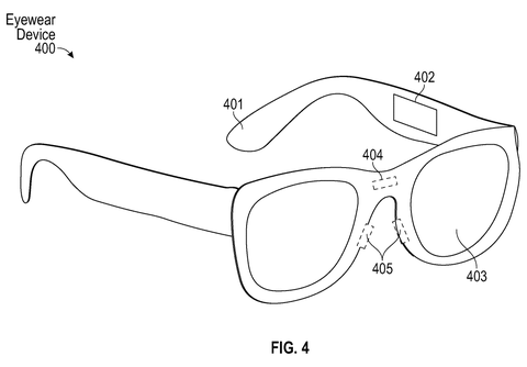 Smart eyewear with contact sensors, drawing sheet 4 from US 2026/0244025 A1