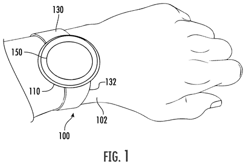 Smartwatch worn on a wrist, drawing sheet 1 from US 2026/0244243 A1