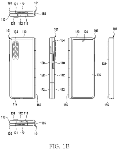 Folded phone in various views, drawing sheet 2 from US 2026/0244249 A1