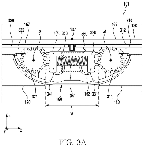Internal gear mechanism of the hinge, drawing sheet 5 from US 2026/0244249 A1