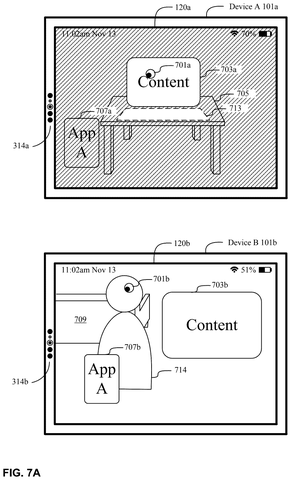 Content dimming on two screens, drawing sheet 7 from US 2026/0244267 A1