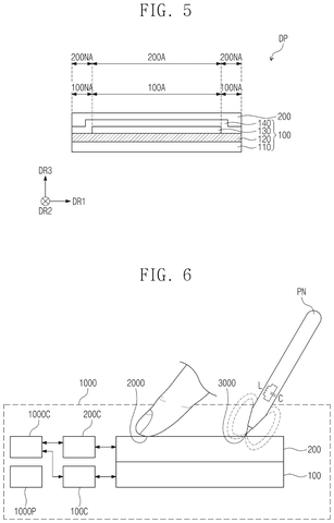 Cross-section of touchscreen display panel, drawing sheet 6 from US 2026/0244290 A1