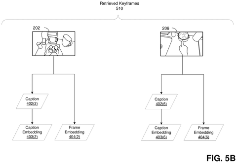 Retrieved keyframes with associated captions, drawing sheet 8 from US 2026/0244470 A1