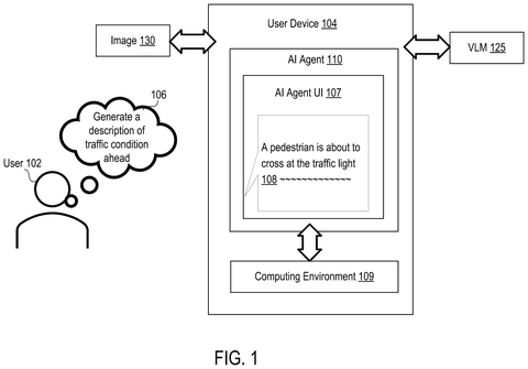 User interacting with AI agent, drawing sheet 1 from US 2026/0244680 A1