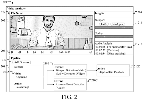 Video analyzer interface with detection tools, drawing sheet 2 from US 2026/0244697 A1
