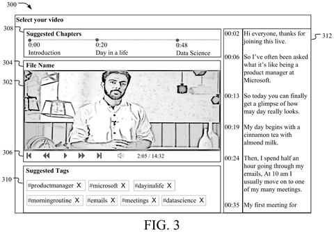 Video player with chapters and tags, drawing sheet 3 from US 2026/0244697 A1