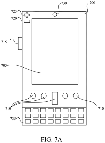 Mobile phone front view with keypad, drawing sheet 7 from US 2026/0244697 A1