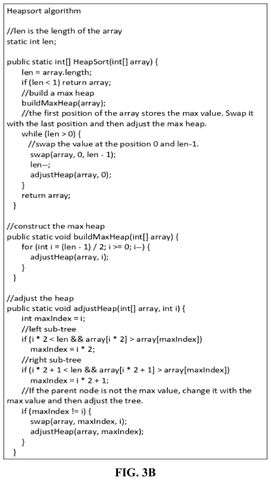 Heapsort algorithm code snippet, drawing sheet 4 from US 2026/0244906 A1