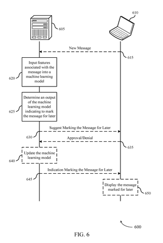 Message saving sequence and model interaction, drawing sheet 6 from US 2026/0244950 A1