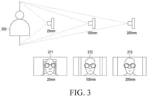 Focal length comparison across distances, drawing sheet 3 from US 2026/0245184 A1