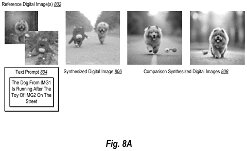 Image synthesis from multiple reference photos, drawing sheet 8 from US 2026/0245272 A1