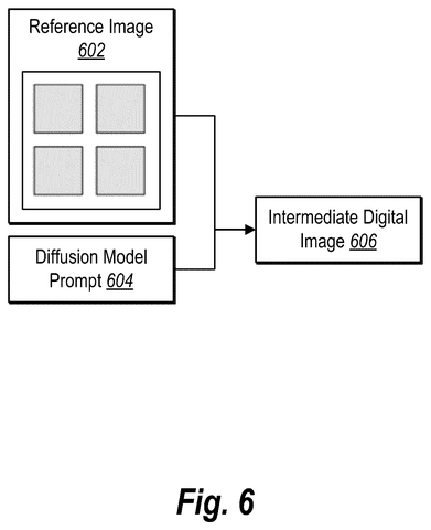 Reference image diffusion process, drawing sheet 6 from US 2026/0245273 A1
