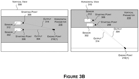 Multiple sensor ray projections in environment, drawing sheet 6 from US 2026/0245296 A1