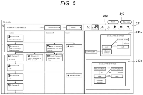 Automated scene graph layout view, drawing sheet 6 from US 2026/0245323 A1