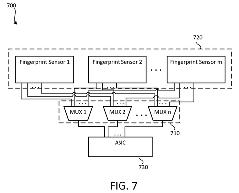 Multiplexer sensor routing schematic, drawing sheet 7 from US 2026/0245396 A1