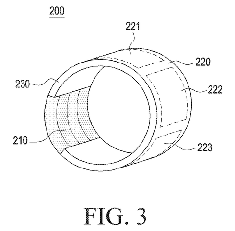 Perspective view of the curved smartwatch, drawing sheet 3 from US 2026/0245488 A1