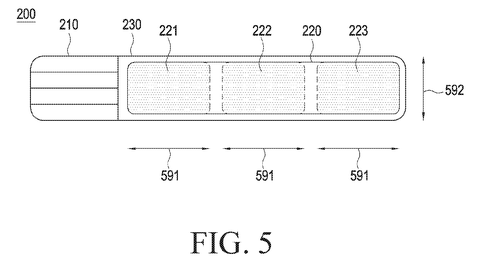 Dimensions of the flexible display areas, drawing sheet 5 from US 2026/0245488 A1