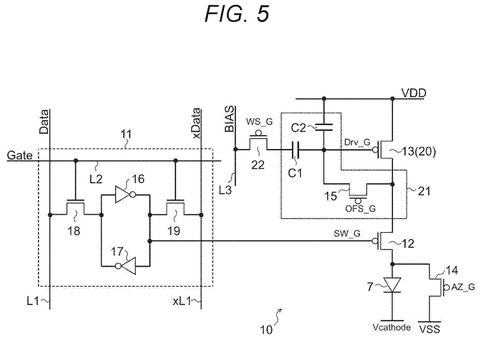 Pixel circuit with write switch, drawing sheet 5 from US 2026/0245511 A1