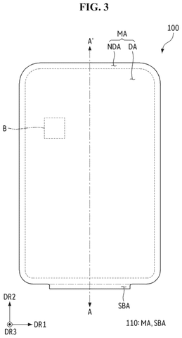 Top view of display panel, drawing sheet 3 from US 2026/0245516 A1
