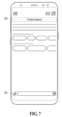 Mobile interface with cleared context, drawing sheet 7 from US 2026/0245560 A1