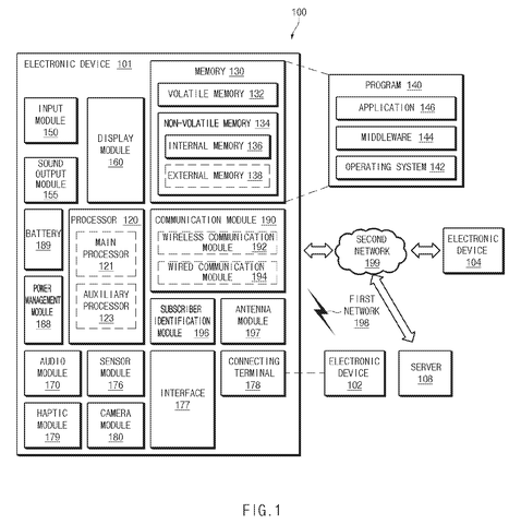Electronic device system block diagram, drawing sheet 1 from US 2026/0245698 A1