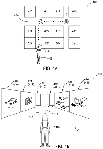 Virtual environment layout and perspective, drawing sheet 4 from US 2026/0245701 A1