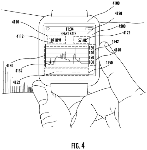 Heart rate monitor display screen, drawing sheet 4 from US 2026/0245723 A1
