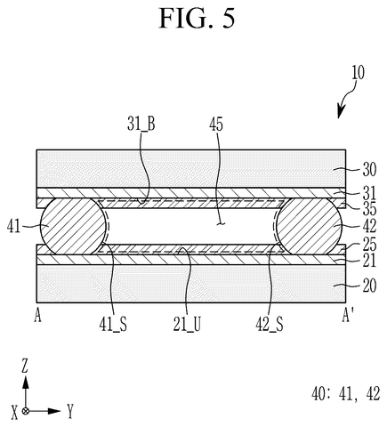 Section view with integrated substrate layers, drawing sheet 5 from US 2026/0246131 A1