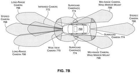 Top-down view of sensor coverage fields, drawing sheet 8 from US 2026/0246551 A1