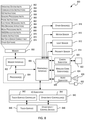 Mobile device internal components, drawing sheet 8 from US 2026/0246633 A1