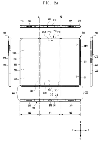 Unfolded multi panel foldable phone, drawing sheet 2 from US 2026/0246862 A1