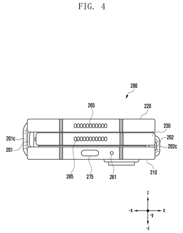 Foldable phone completely closed profile, drawing sheet 5 from US 2026/0246862 A1