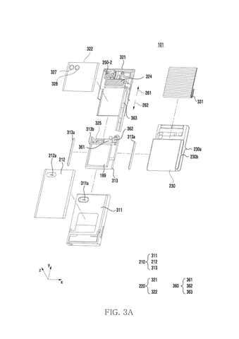 Exploded assembly of internal components, drawing sheet 6 from US 2026/0246864 A1