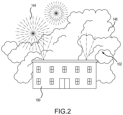 Outdoor projection onto vapor clouds, drawing sheet 2 from US 2026/0246909 A1