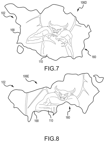 Expanding projection surface with character, drawing sheet 5 from US 2026/0246909 A1