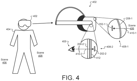 Headset device worn by user, drawing sheet 4 from US 2026/0246912 A1